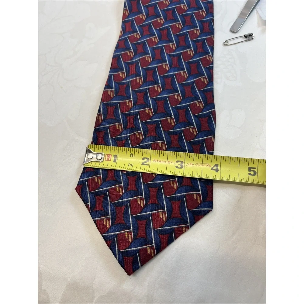 Bill Blass Vintage‎ Silk Geometric Patterned Neck Tie - 56